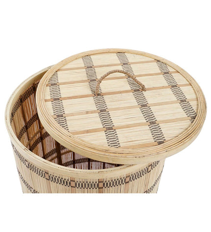 DKD Home Decor basket spelset in natural bamboo, includes two storage and organization baskets for home and kitchen use.