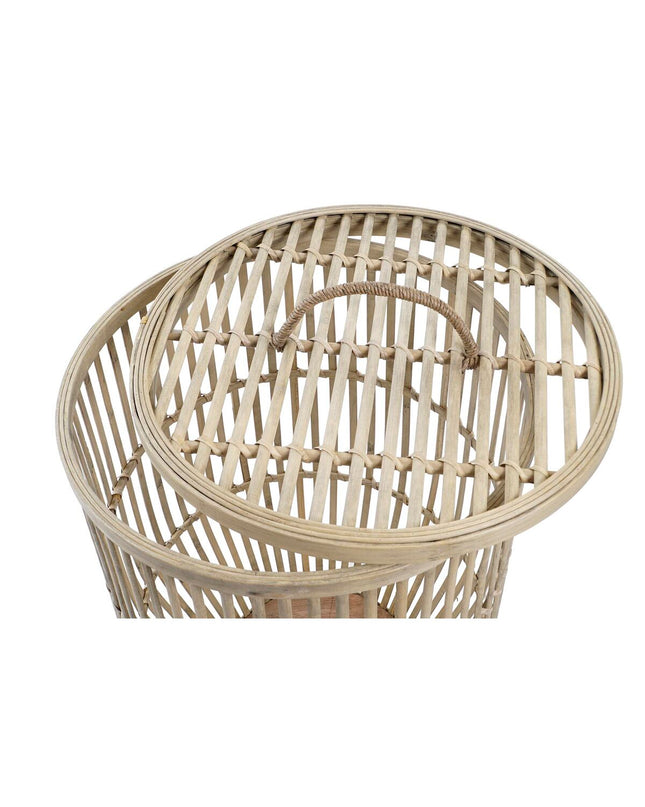 Natural light brown bamboo basket set from DKD Home Decor, two-piece storage and organization baskets for home decor and kitchen use.