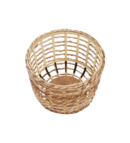 Set of three natural brown wicker baskets from DKD Home Decor, ideal for home storage and organization.