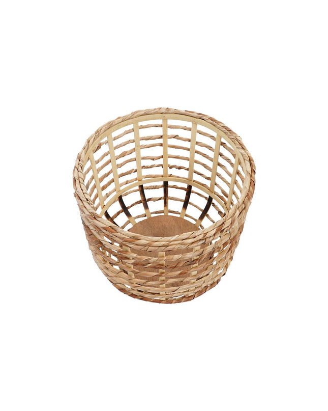 Set of three natural brown wicker baskets from DKD Home Decor, ideal for home storage and organization.