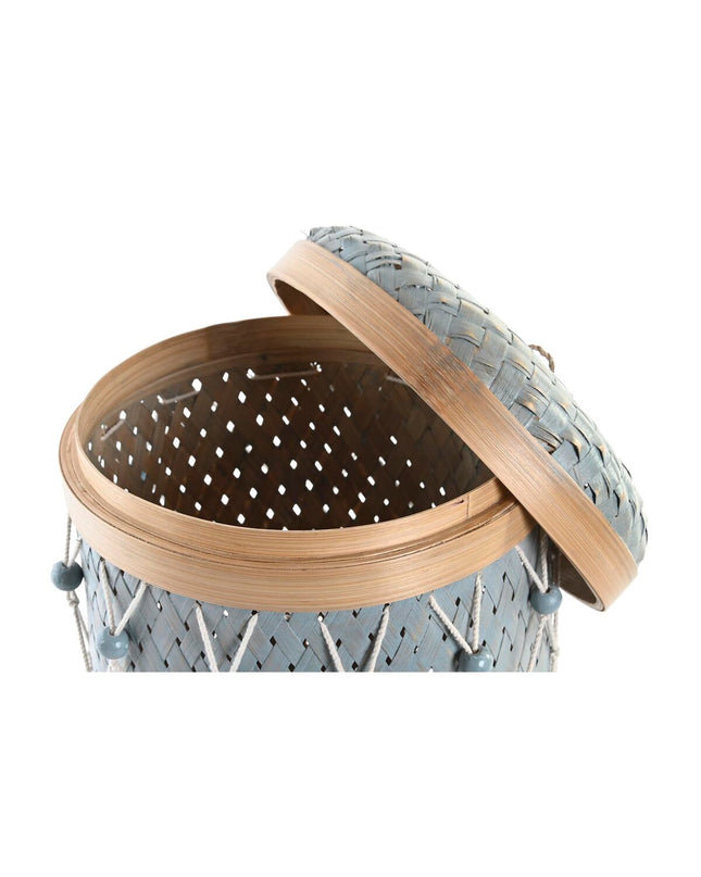 Multicolored bamboo basket set from DKD Home Decor with three storage baskets for home organization and kitchen use