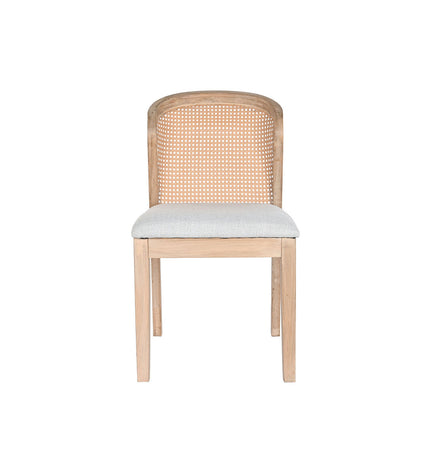 Light gray DKD Home Decor kitchen chair with polyester upholstery, measuring 46x61x86 cm, suitable for home and cooking spaces.