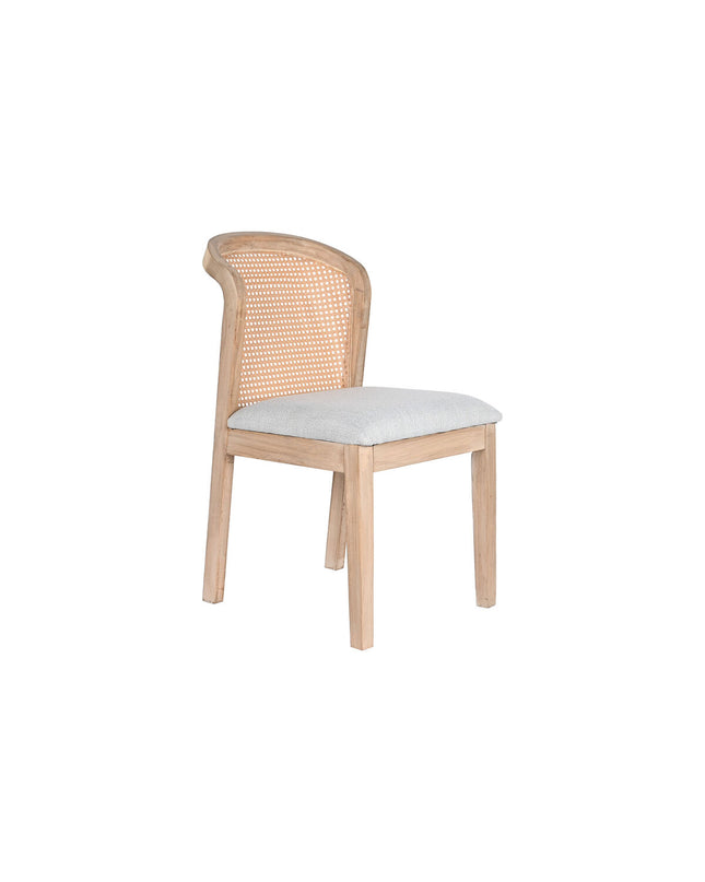 Lichtgrijze DKD Home Decor keukenstoel met polyester bekleding, afmetingen 46x61x86 cm, modern huis en koken meubel
