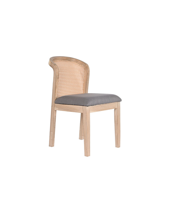 Dark gray DKD Home Decor kitchen chair with polyester upholstery, measuring 46x61x86 cm, suitable for home and kitchen furniture.