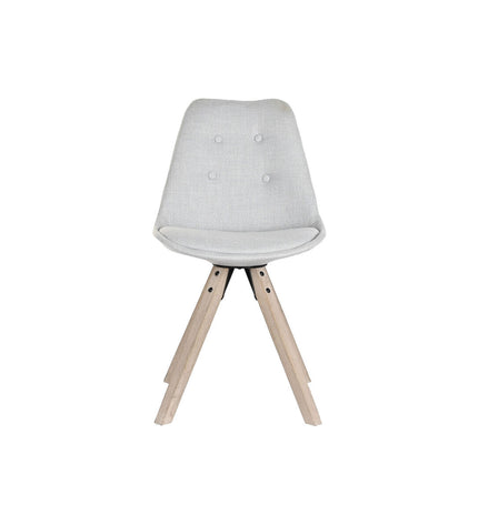 Light gray DKD Home Decor kitchen chair with polyester upholstery, measuring 48 x 44 x 84 cm, for home and kitchen furniture.