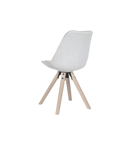 Light gray DKD Home Decor kitchen chair with polyester upholstery, measuring 48x44x84 cm, suitable for home and kitchen use.