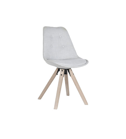 Light gray DKD Home Decor kitchen chair with polyester upholstery, 48x44x84 cm, in a home dining or kitchen setting.