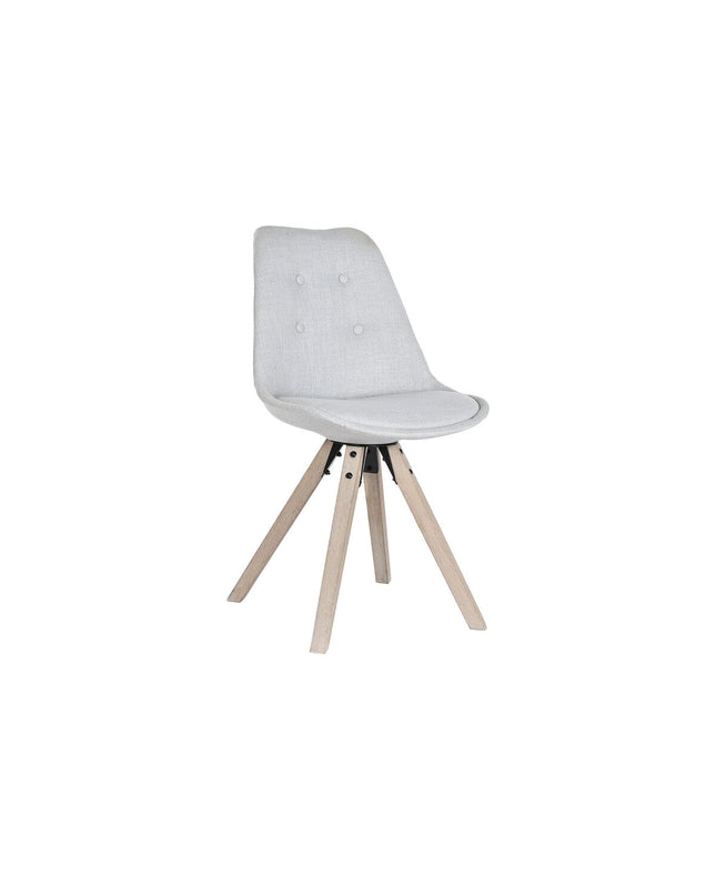 Light gray DKD Home Decor kitchen chair with polyester upholstery, 48x44x84 cm, in a home dining or kitchen setting.