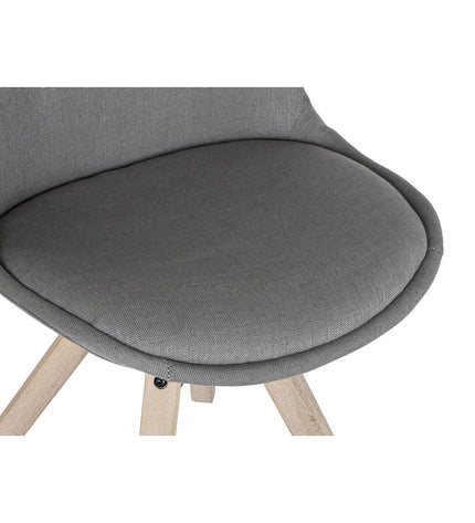 Dark gray DKD Home Decor kitchen chair with polyester upholstery, measuring 48x44x84 cm, for home and cooking furniture.