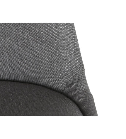 Dark gray DKD Home Decor kitchen chair with polyester upholstery, measuring 48 x 44 x 84 cm, suitable for home and cooking spaces.