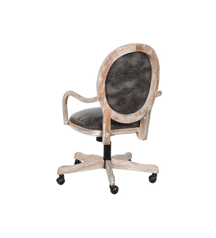 Dark brown DKD Home Decor kitchen chair with black accents, measuring 52 x 50 x 88 cm, in a modern house and kitchen setting.