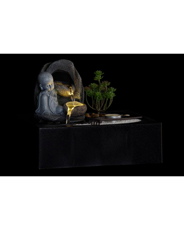 Set of two DKD Home Decor Buddha fountain Hars Oriental outdoor garden decor, 29x21x23 cm, featuring Buddha figures for garden decoration.