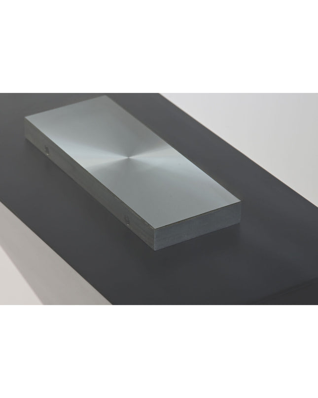 Black wooden dining table with glass top from DKD Home Decor, measuring 180x90x76 cm, in a modern household setting.