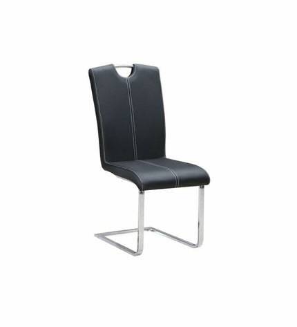 Black DKD Home Decor kitchen chair with metal frame and polyurethane seat, measuring 59 x 45 x 102 cm.