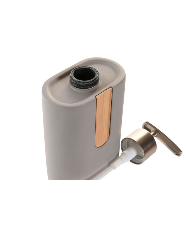 Gray and orange cement soap dispenser from DKD Home Decor, suitable for bathroom or kitchen use, stylish and modern design.