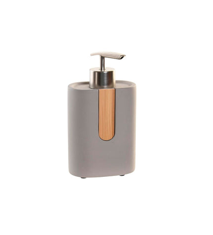 DKD Home Decor cement soap dispenser in natural gray and orange for bathroom and kitchen use, modern house and cooking decor