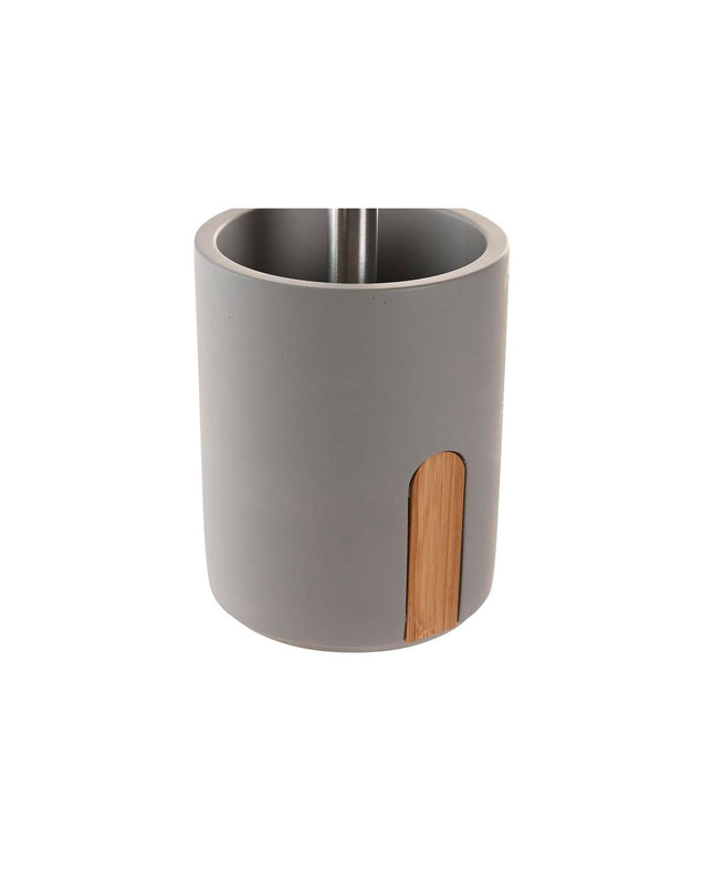DKD Home Decor toilet brush in natural gray cement, 9.5x9.5x36.5 cm, suitable for bathroom and home decor.