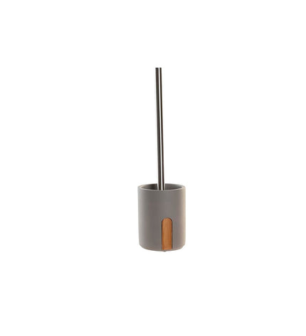 DKD Home Decor toilet brush with natural gray cement finish, measuring 9.5x9.5x36.5 cm, suitable for bathroom decor.