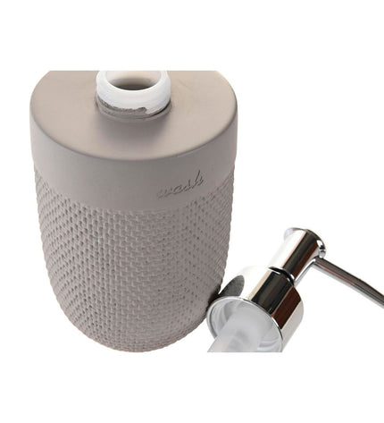 Gray cement-style soap dispenser by DKD Home Decor, made of polypropylene, suitable for bathroom and kitchen use.
