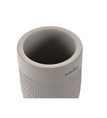 Gray cement soap dish from DKD Home Decor, 8x8x10.5 cm, suitable for bathroom decor and kitchen use.