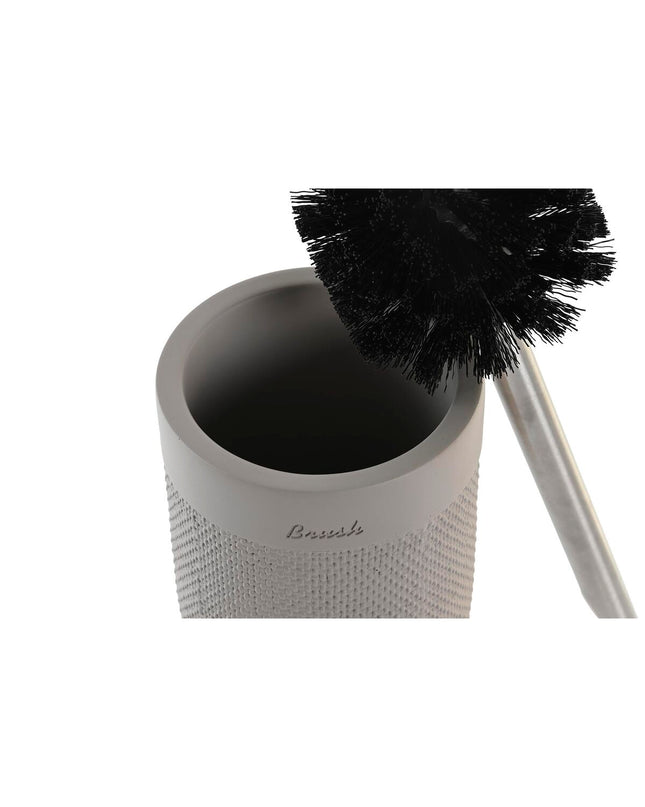 Gray cement DKD Home Decor toilet brush with stainless steel handle, 37 cm tall, suitable for bathroom and home cleaning.