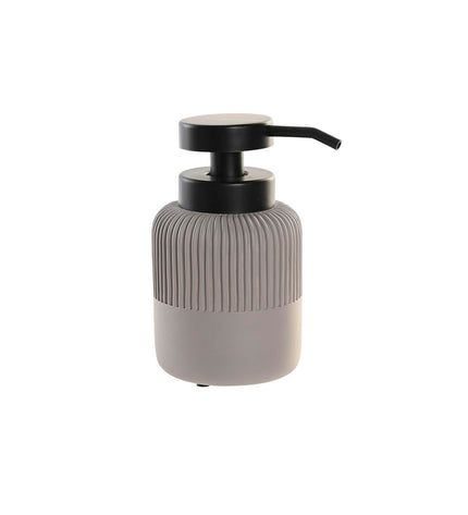 Gray cement soap dispenser from DKD Home Decor, 7x7x15 cm, made of polypropylene, suitable for bathroom and kitchen use.