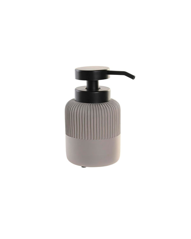 Gray cement soap dispenser from DKD Home Decor, 7x7x15 cm, made of polypropylene, suitable for bathroom and kitchen use.