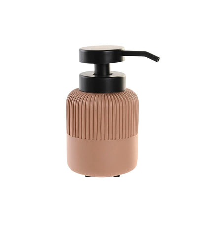 Black cement soap dispenser by DKD Home Decor, 7x7x16 cm, with a modern house and bathroom decor design.