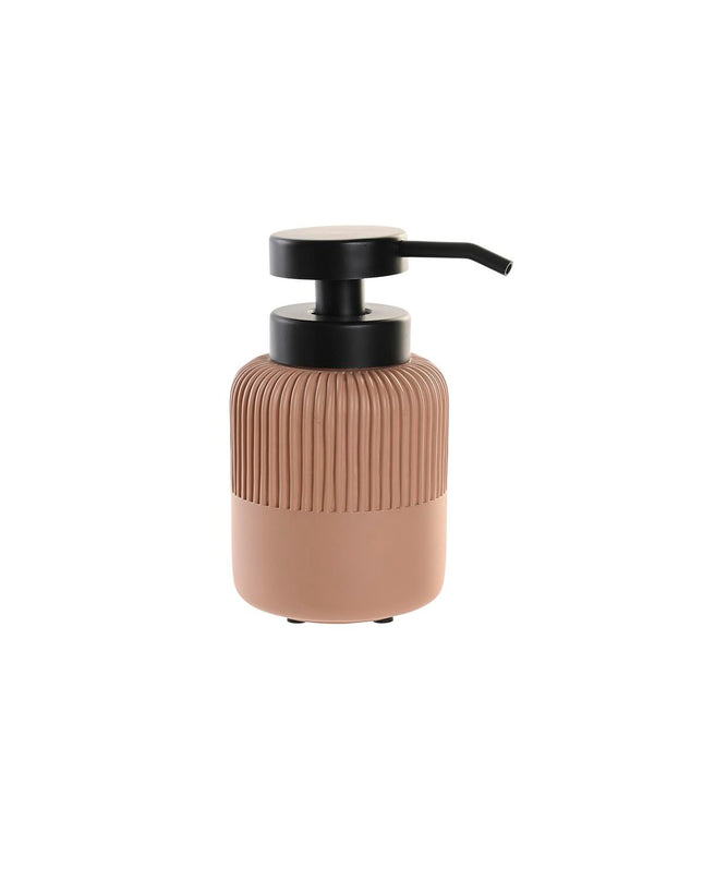 Black cement soap dispenser by DKD Home Decor, 7x7x16 cm, with a modern house and bathroom decor design.