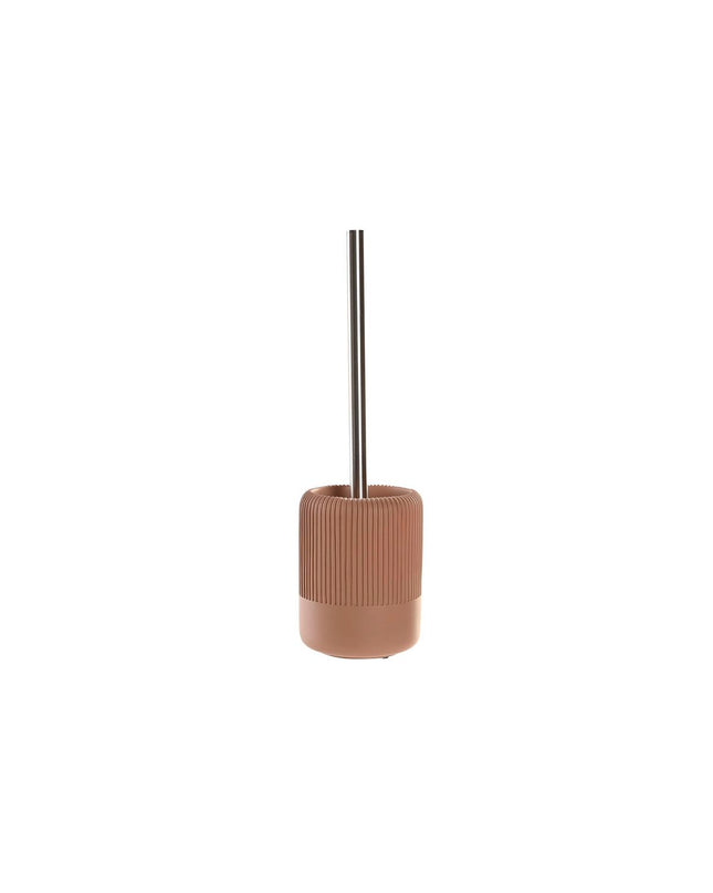 DKD Home Decor cement and terra cotta toilet brush holder with stainless steel handle, 11x11x36.5 cm, for bathroom use.