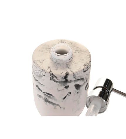 Black and white cement soap dispenser from DKD Home Decor, suitable for bathroom and kitchen decor, with a modern design.