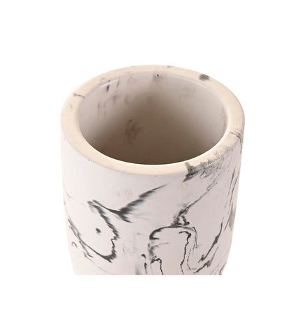 Cement house-shaped decor item from DKD Home Decor, white and black, measuring 7x7x9.5 cm, suitable for bathroom or home decor.