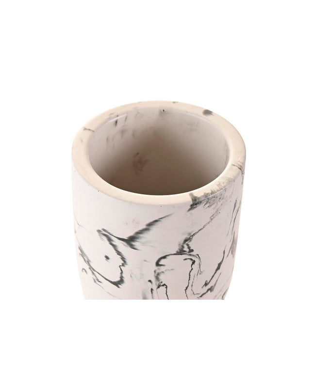 Cement house-shaped decor item from DKD Home Decor, white and black, measuring 7x7x9.5 cm, suitable for bathroom or home decor.