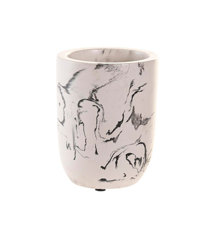 Cement house decor figurine in white and black from DKD Home Decor, measuring 7x7x9.5 cm, suitable for bathroom or home decor.