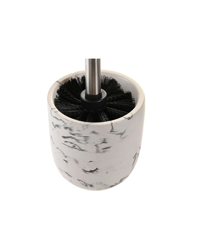 Black cement toilet brush holder by DKD Home Decor, 10x10x36 cm, suitable for bathroom and home decor.