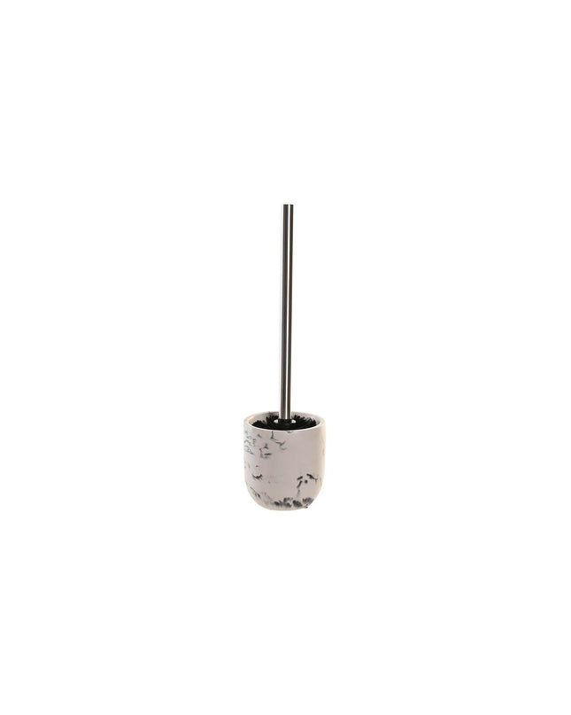 Black cement toilet brush holder by DKD Home Decor, 10x10x36 cm, sleek bathroom accessory with a modern design.