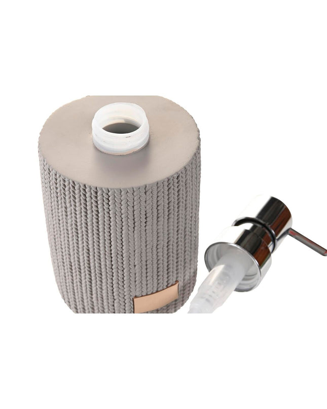 Gray cement-style DKD Home Decor soap dispenser for bathroom and kitchen, made of polypropylene with modern design.