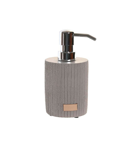 Gray cement DKD Home Decor soap dispenser for bathroom and kitchen, made of durable polypropylene with a modern design.