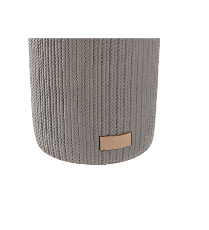 DKD Home Decor gray cement toilet brush holder with stainless steel handle, 36 cm tall, bathroom and home cleaning accessory.