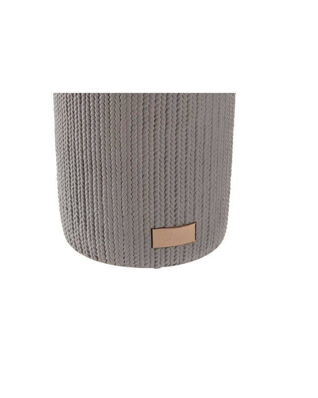 DKD Home Decor gray cement toilet brush holder with stainless steel handle, 36 cm tall, bathroom and home cleaning accessory.