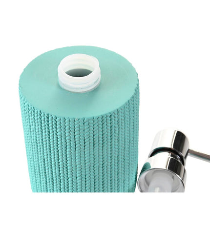 Cement soap dispenser by DKD Home Decor with green accent, suitable for bathroom or kitchen use, made of polypropylene.