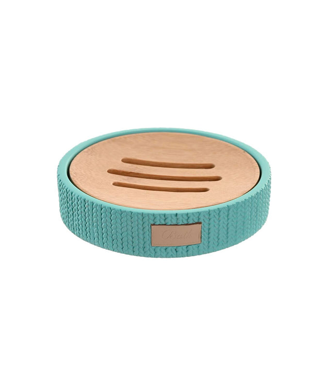 Cement green Zeepschaal by DKD Home Decor, 11x11x2.5 cm, suitable for bathroom decor and household use.