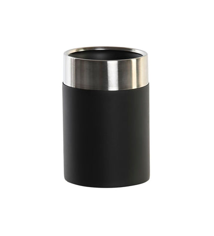 Set of 12 black and silver toothbrush holders in resin and stainless steel, DKD Home Decor, 7x7x10.5 cm, for bathroom organization.