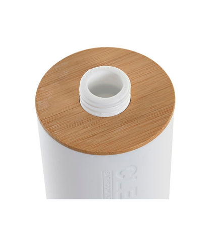 White DKD Home Decor soap dispenser for bathroom, 7 x 9 x 15.5 cm, made of durable polypropyleen, natural finish.