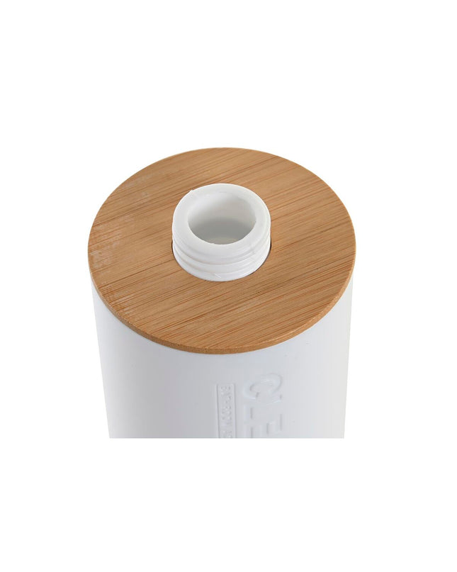 White DKD Home Decor soap dispenser for bathroom, 7 x 9 x 15.5 cm, made of durable polypropyleen, natural finish.