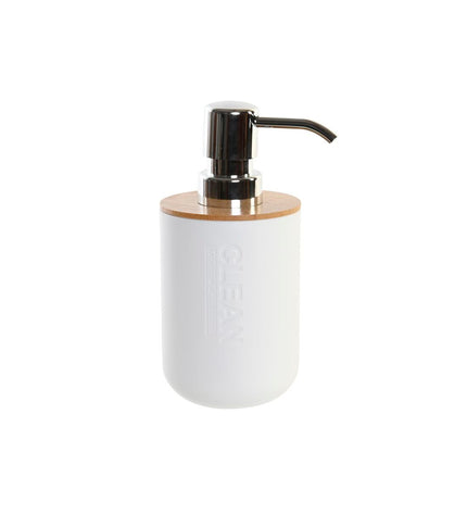White plastic soap dispenser by DKD Home Decor, 7x9x15.5 cm, designed for bathroom and kitchen use.