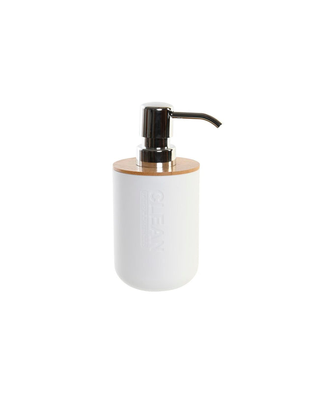 White plastic soap dispenser by DKD Home Decor, 7x9x15.5 cm, designed for bathroom and kitchen use.