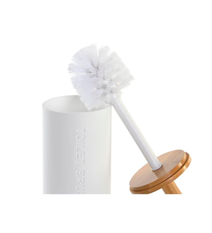 DKD Home Decor toilet brush in natural white with polypropyleen bristles, 35.5 cm tall, for bathroom cleaning.