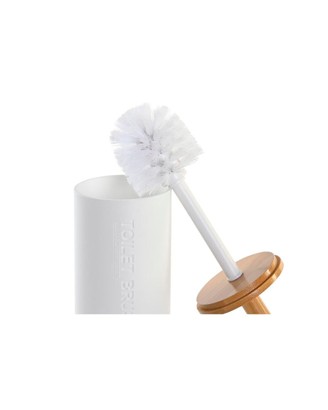 DKD Home Decor toilet brush in natural white with polypropyleen bristles, 35.5 cm tall, for bathroom cleaning.
