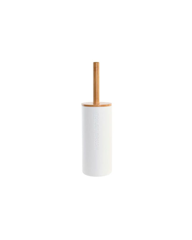 DKD Home Decor toilet brush in natural white with polypropyleen handle, 9x9x35.5 cm, designed for bathroom cleaning.